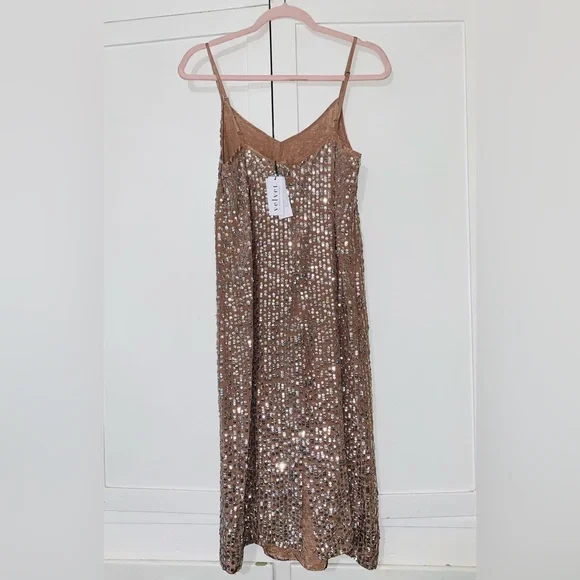 Revolve | Velvet by Graham & Spencer |Kanika Dress in Deep Taupe - Picture 5 of 7